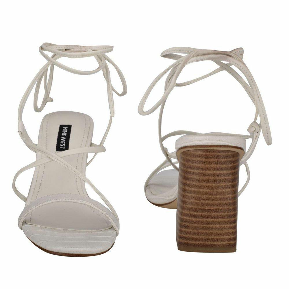 Nine west white sandals online